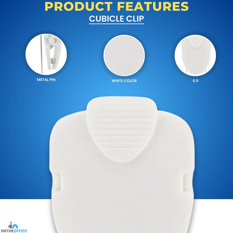 1InTheOffice Cubicle Clips  White  40/Pack (White) - Image 3